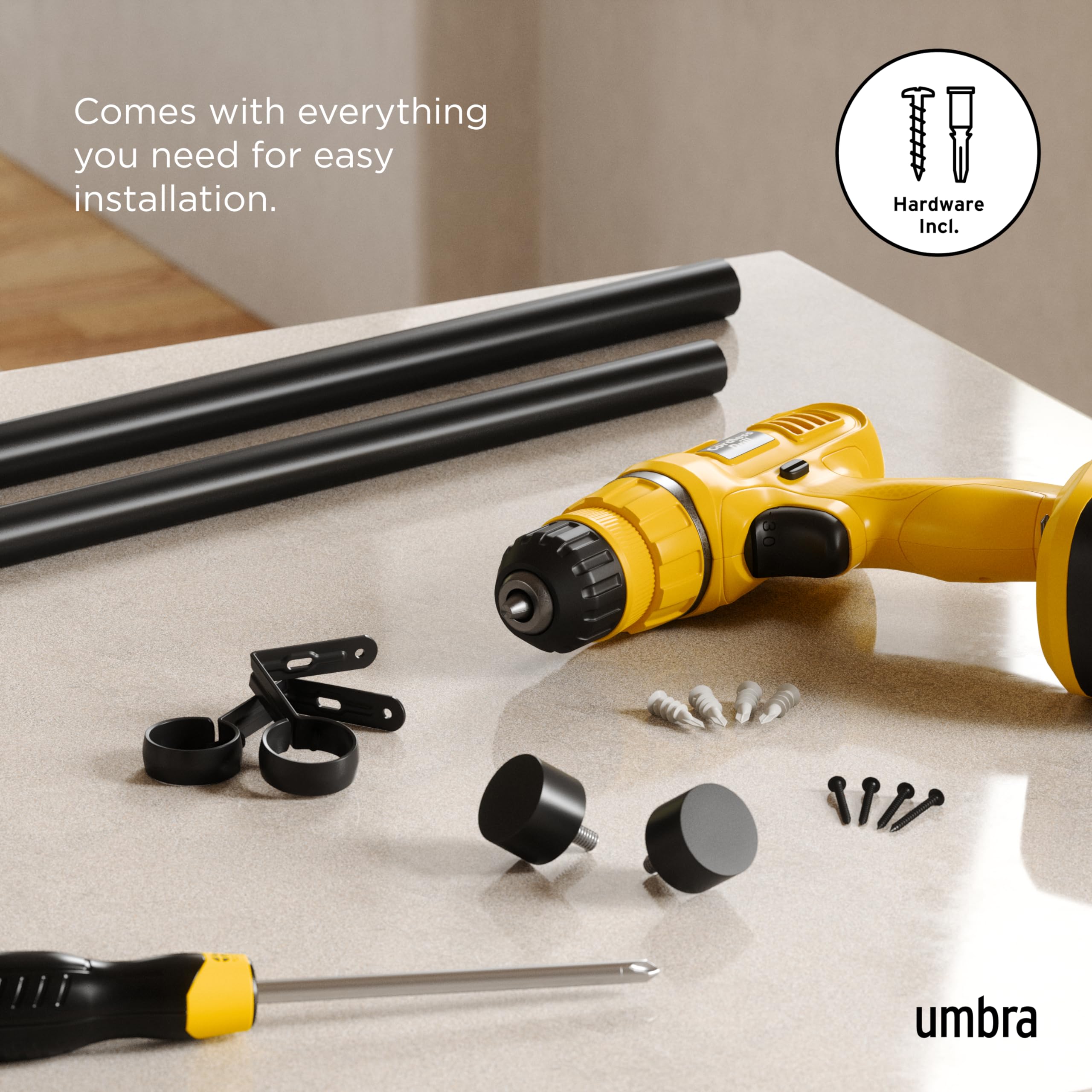 Amazon.co.jp: 【公式】umbra カッパ カーテンロッド (2.5cm) 91-167cm